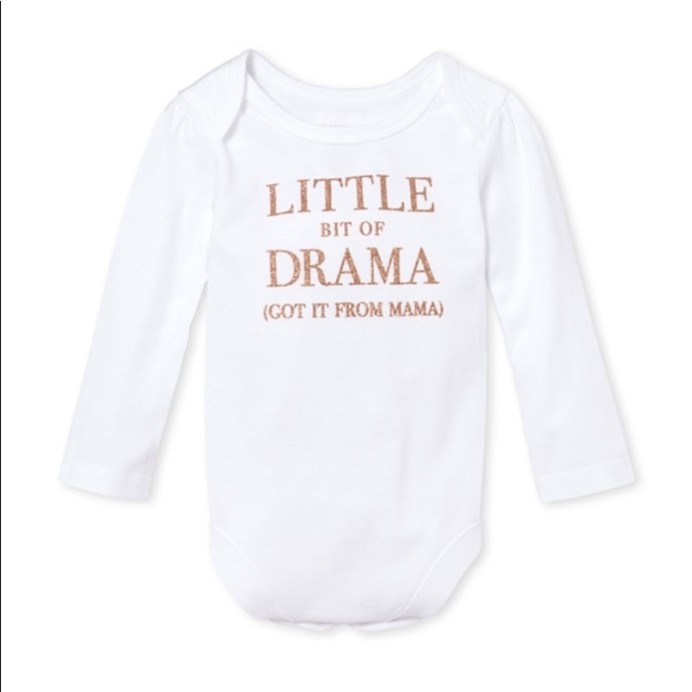 Baby girl long sleeve bodysuit (glitter letters)